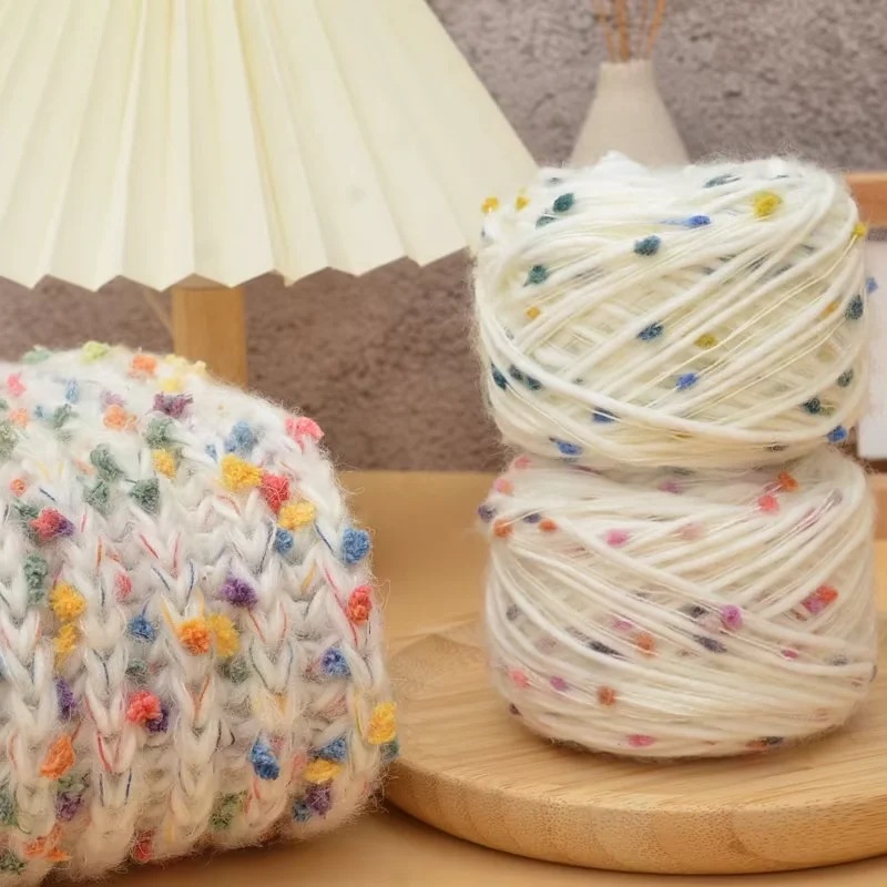 Hilo de lana de punto arcoíris, 50g, tejido a mano, Mohair, hilo de ganchillo, hilo de punto grueso, bufanda DIY, suéter, línea de sombrero blanet, 1 ud.