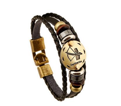 12 konstellationer horoskop armbånd stjernetegn sort silikone armbånd gummi til mænd kvinder par smykker: Sort zinkbelagt