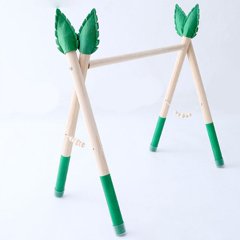 Juego de gimnasio de estilo nórdico para bebé, juguete sensorial con anilla, marco de madera, estante de ropa para habitación infantil, , decoración para habitación infantil, 1 Juego: 2