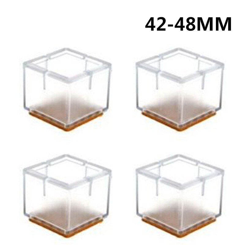 4x Stoel Been Pad Meubels Tafel Vierkante Voeten Cover Floor Bescherm: 42 48mm