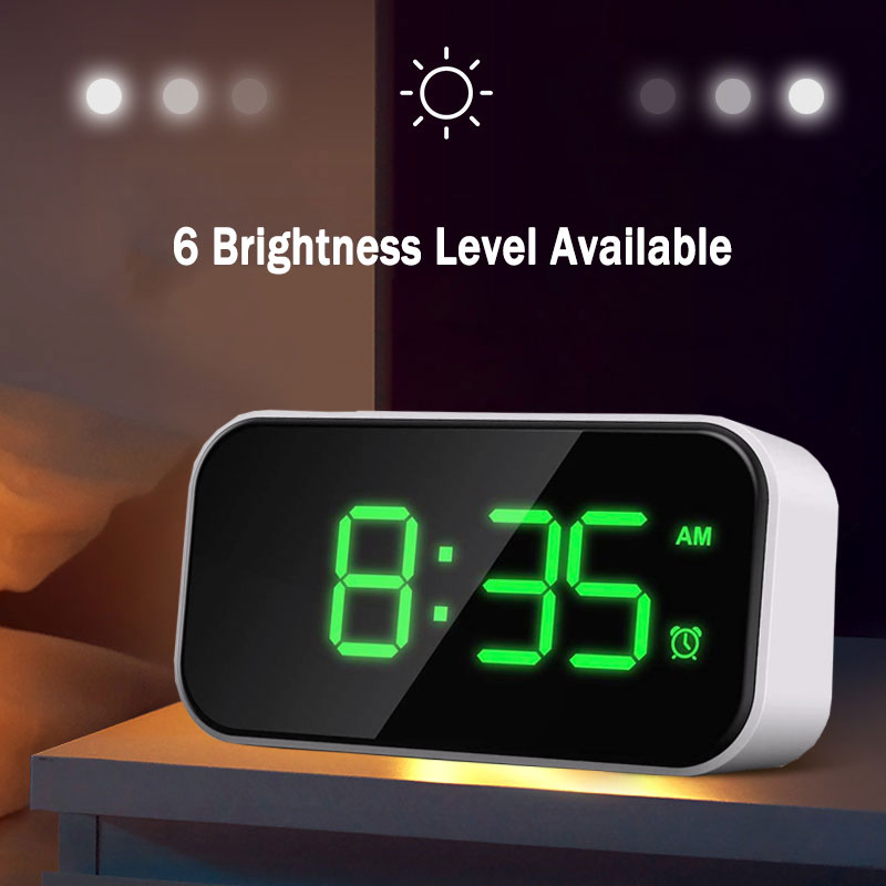 Small LED Alarm Clock with Simple Operation Easy Snooze Adjustable Alarm Volume USB Charger 12/24Hours Digital Alarm Clock