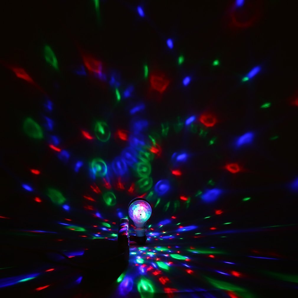 Bombilla LED giratoria de doble cabezal, lámpara de discoteca de escenario mágico, de colores, 6W