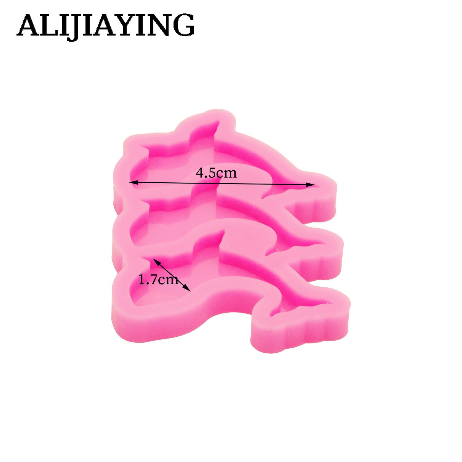 DY1537 Glossy Mini Dolphin Epoxy Resin Silicone Molds Crafts Art, Cat Fondant Chocolate Candy DIY Cake Mould