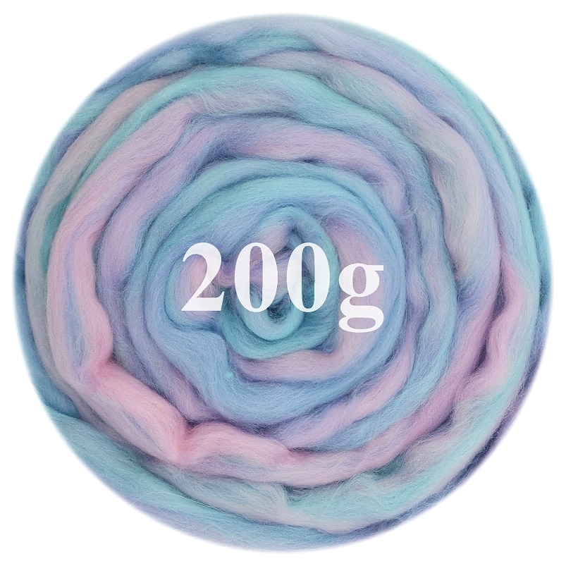 Needle Roving Wool 200g Merino Blended Felting Wool for Needle Felting Kit Hand Dyed Wool Fiber Materials for Needlework (01)