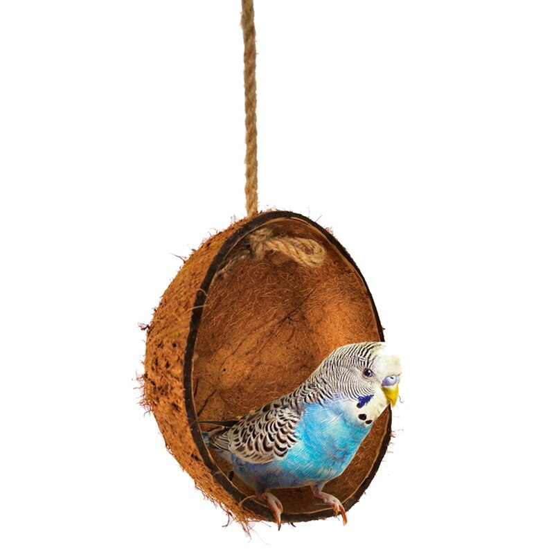 Pet Cage Shake Coconut Shell Parrot Coconut Shell Hanging Basket Swing Bird Toy Parrot Coconut Shell Toy Bed Rest Place