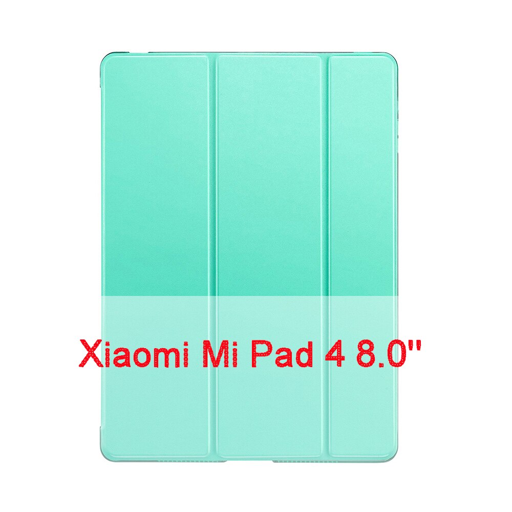 QIJUN Case For Xiaomi Mi Pad 4 8.0 inch mipad4 Mipad 4 8.0'' Funda PC Back Leather Smart Cover Magnetic Case Auto Sleep: Mint