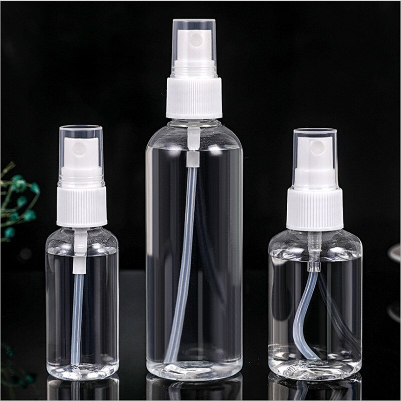 Sprayflaske plast spray tom flaske 100 ml gennemsigtige beholder 30 ml bærbare påfyldningsflaske steriliseringsflaske: 50ml