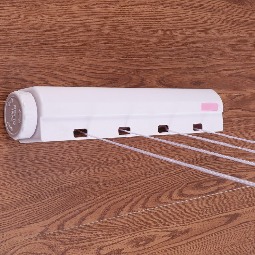 1pc Retractable Clothesline Portable Wall-mounted Adjustable Heavy Duty Clothes Line for Hotel Home
