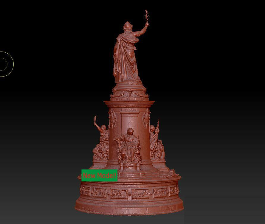 3D model for cnc 3D CNC machine in STL file format Republic plaza sculpture in Paris