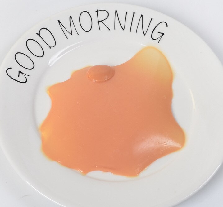 1pc hjerne tomatæg form gummi antistress reliever klemmer bold sjovt legetøj blødt klæbrig relief nyhed simulation squishy: Guld æg