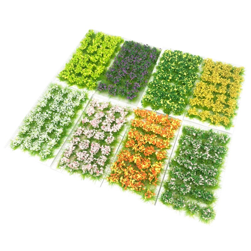 28PCS/BOX 1/35 1/48 1/72 1/87 Scale 10cm Tall Flower Cluster Yard Sence Play