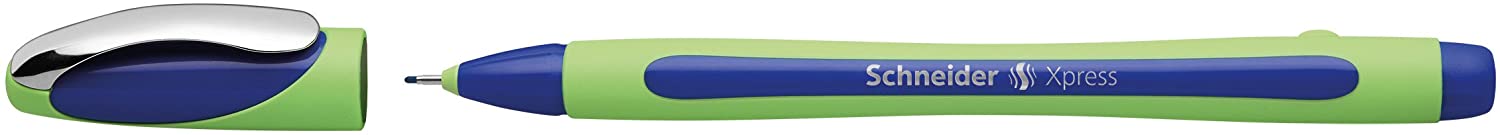 Schneider Xpress Fineliner 0.8mm Porous Point Pen, Blue, Signature Pen, Box of 10