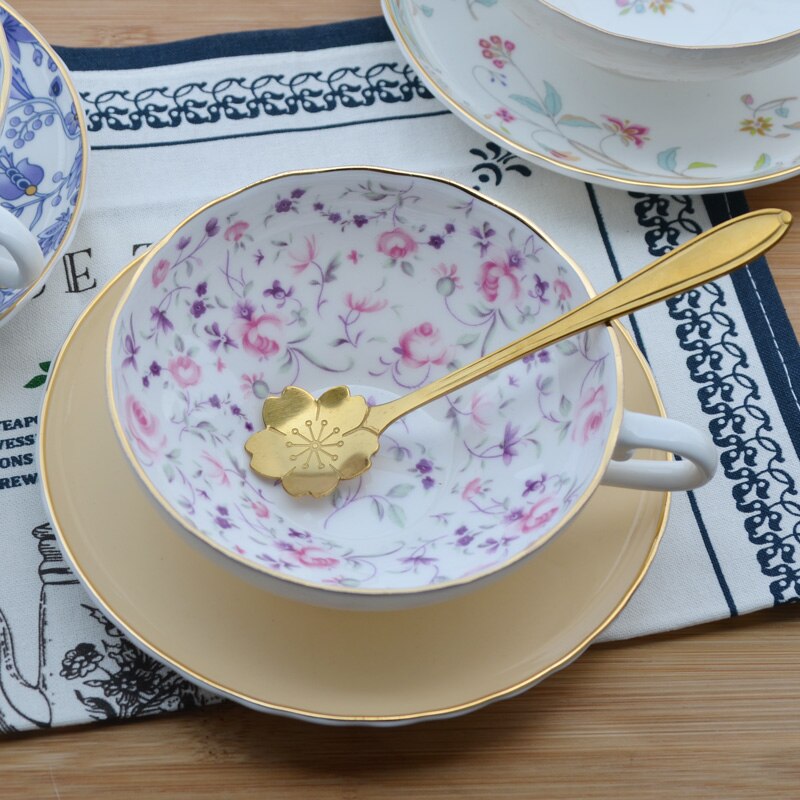 British Afternoon Tea Set Bone China Coffee Cup Set European Ceramic Coffee Cup Saucer Set Black Tea Set