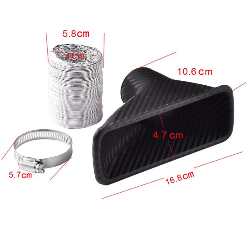 Car Cold Air Intake System Kit Air Filter Auto Front Bumper Turbo Air Intake Pipe Turbine Inlet Pipe Air Funnel Kit