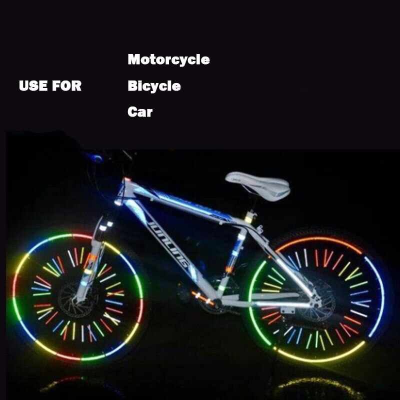 800*1cm reflekterende teip fluorescerende sykkeldekaltape vanntett nattsikkerhetssykkelhjul til sykkelmotorbil
