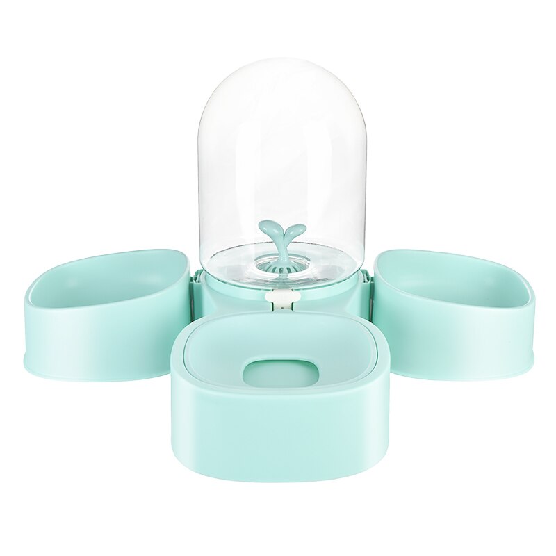 Cuenco para gatos y perros, dispensador automático de Alimentador de agua para mascotas, fuente para beber, suministros para mascotas,: Double Bowl Blue
