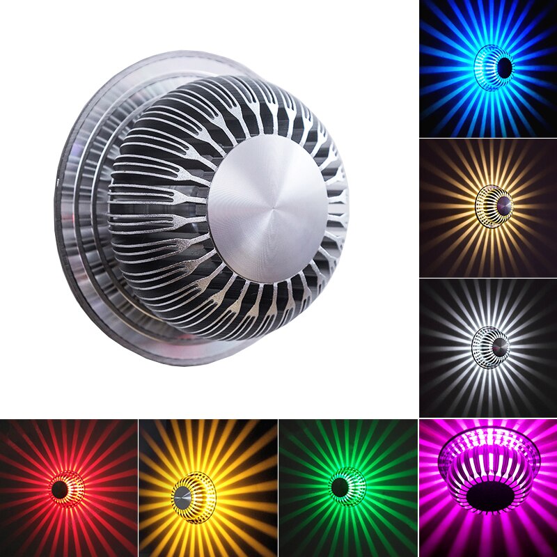 Dimbar/ej 3w led väggfäste ljus taklampa armatur modern inredning belysning disco korridor sovrum silver skal