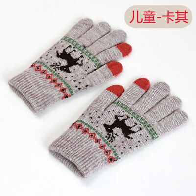 Neue kinder handschuhe in herbst und winter große kinder warme wolle gebürstet Weihnachten deer handschuhe eltern-kind handschuhe kinder