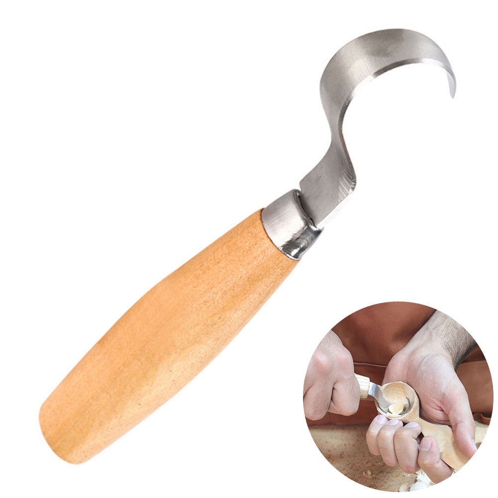 Diy krokverktøy ergonomisk trebearbeiding skje holdbar krokete nybegynnere skulpturelt rustfritt stål   l0622