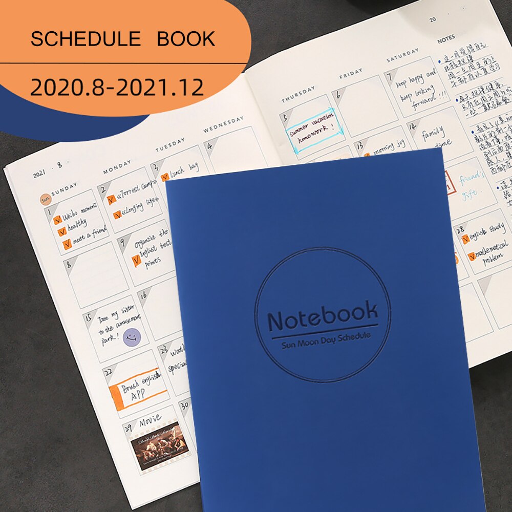 Soft Leather Calendar Meeting Notepad Memo Jotter Classical Notepad Notebook Stationery Student Class Notebook