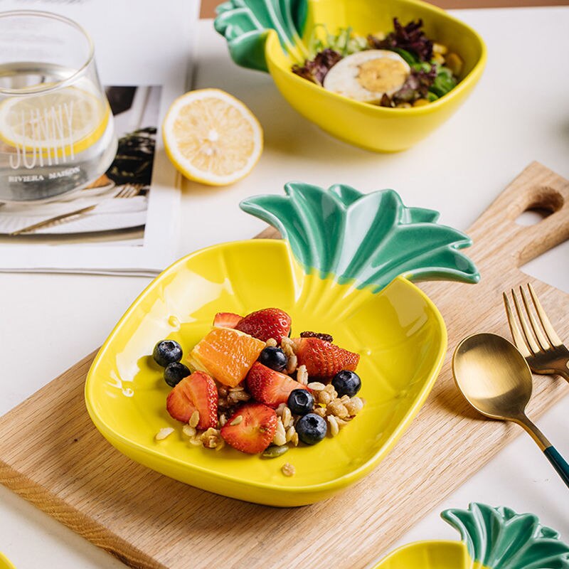 Plato de cerámica con forma de fruta de hormiga, vajilla redonda, juego de cena, platos y vajilla, cocina, comedor, condimentos, barra, juego de platos para niños