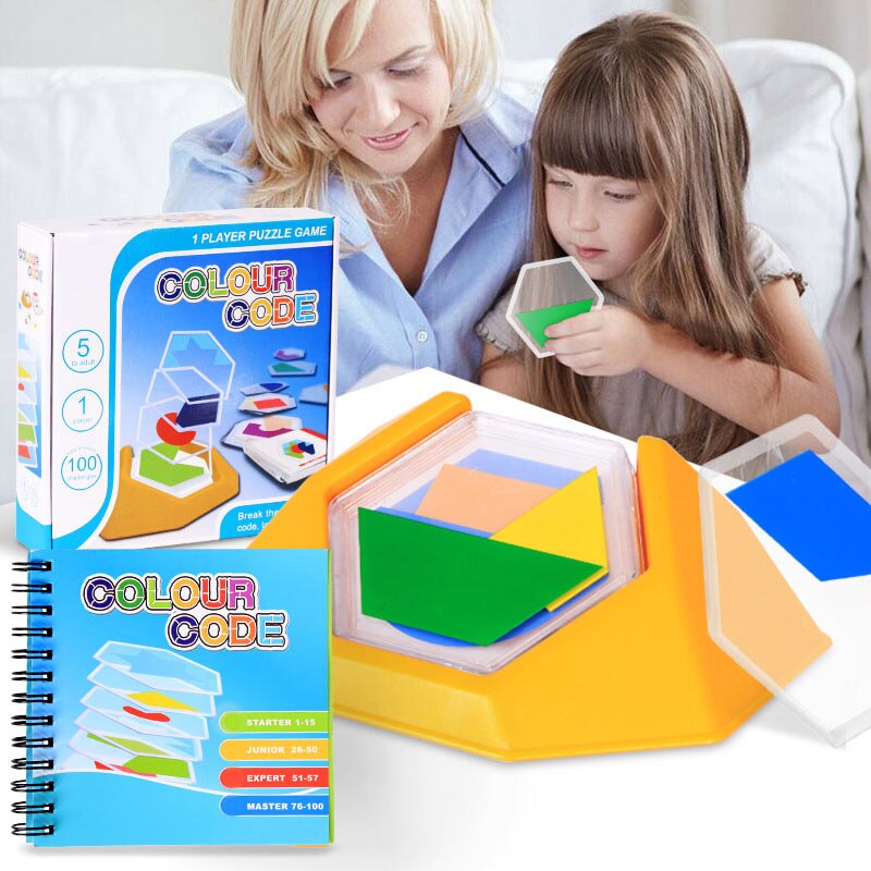 Child100 Uitdaging Kleur Code Puzzel Games Tangram Puzzel Boord Puzzel Speelgoed Kinderen Ontwikkelen Logic Ruimtelijke Redeneren Vaardigheden Speelgoed