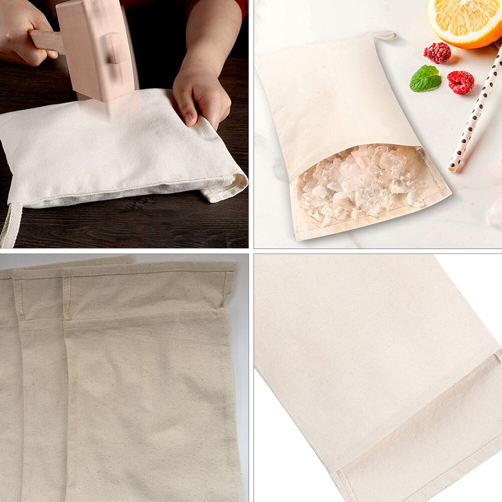 Canvas Ice Bag Crushed Ice Bag Bartender Kit Bar Tools Kitchen Accessory Pure cotton crushed ice bag cooling cold drink tool