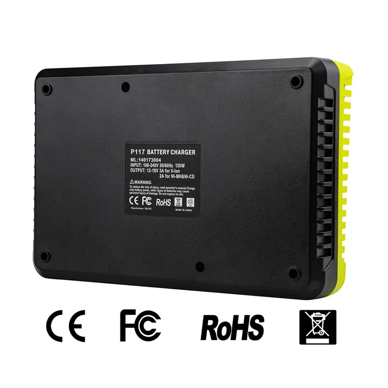 Chargeur P117 pour batterie Ryobi 12V 14.4V 18V Eddie ion Ni-CD Ni-Mh P100 P102 P103 P105 Pknit P108 1400670 P118 Lithium ONE + Serise