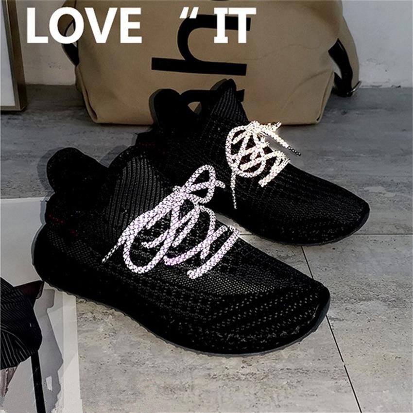 Damesmerk sneakers platte zool reflecterende tennisschoenen dames meisjes mesh casual sneakers gevulkaniseerde schoenen: Zwart / 42