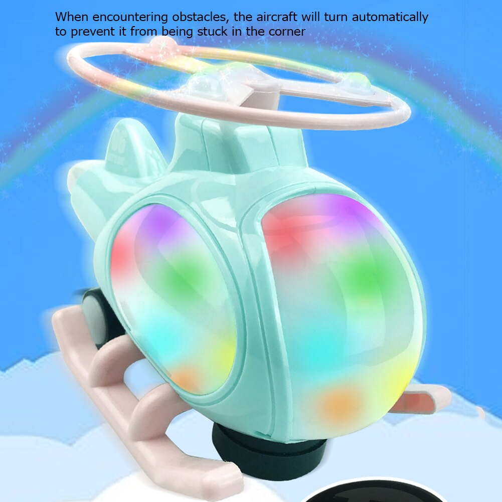 Children's Toy Airplane 360 Degree Rotating Light Music Helicopter Model Helicopter Model With Light Music Cartoon Airplane