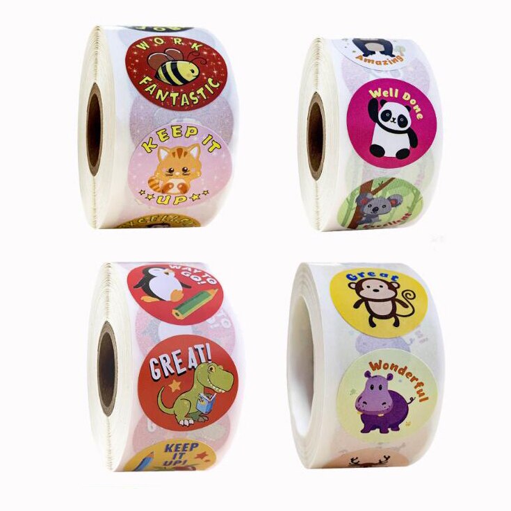 500 stücke Belohnung Aufkleber Ermutigung Aufkleber Rolle für freundlicher Motivation Aufkleber mit Niedlichen Tiere für Studenten Lehrer GYH