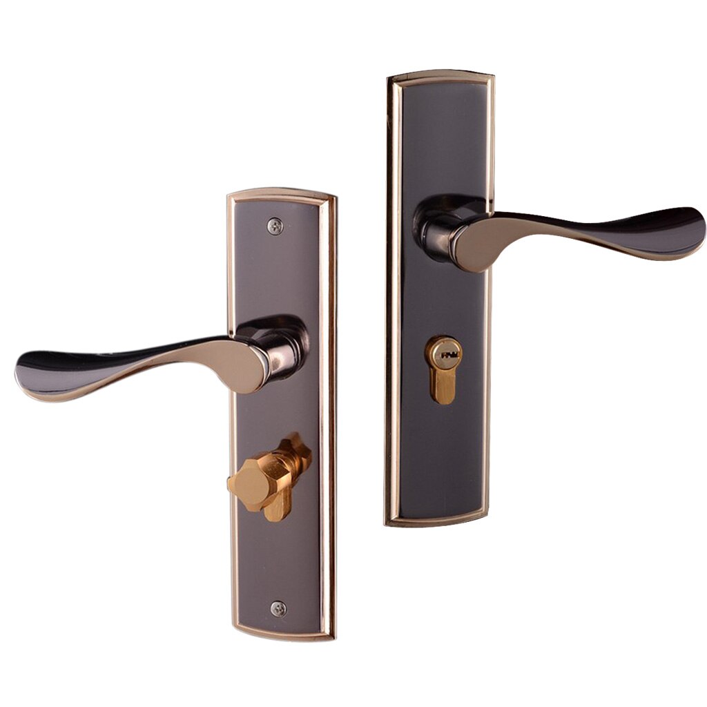 Aluminum Alloy Lever Lock Door Handle Set POLISHED CHROME Lockset Latch Front Back Internal Door Handle Lock