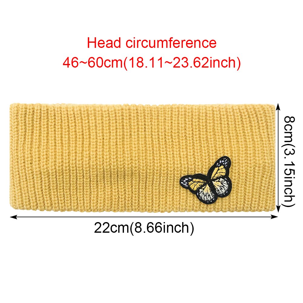 Stickad Pannband Fjädermoln Broderi - Bred Elastisk Varm - Dam Håraccessoar