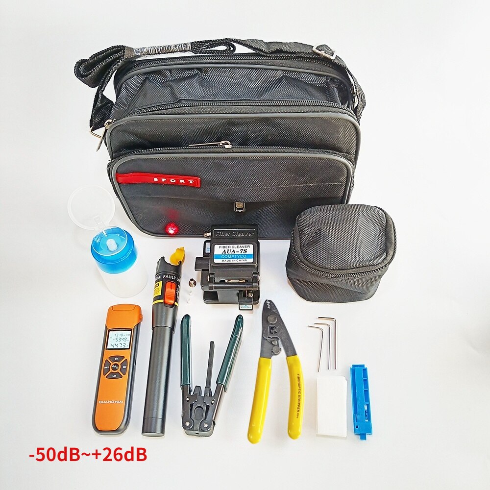 Brand FTTH Fiber Optic Tool Kit With Fiber Fibra Optica Power Meter And CFS-3 10mW Visual Fault Locator FC-7S FTTH Tool: G1050-7S