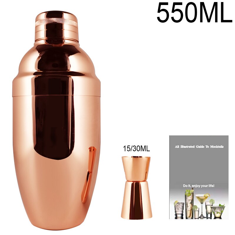 3-12 sztuk Boston Shakers Rose Shaker do koktajli ze stali nierdzewnej mikser wina 550ml 800/600ML zestaw barmański akcesoria barowe Dropshipping: RG 550ml Shaker3