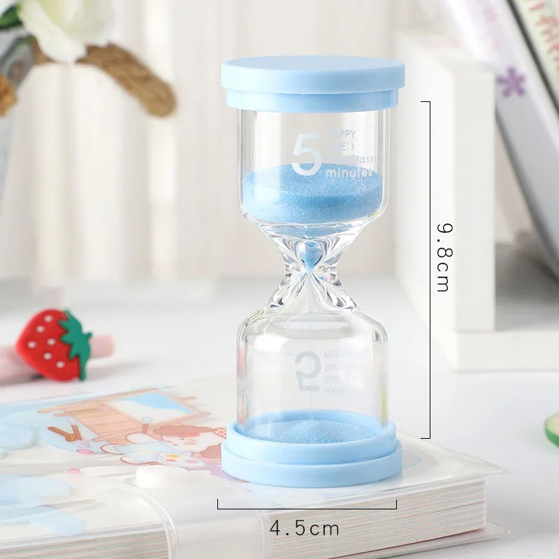 3/5/10/15/30 Minuten Bunte Sanduhr Hohes Borosilikatglas Robuste Sanduhr Langlebige Macaron-Farbe Sanduhr Timer Kinder: Black