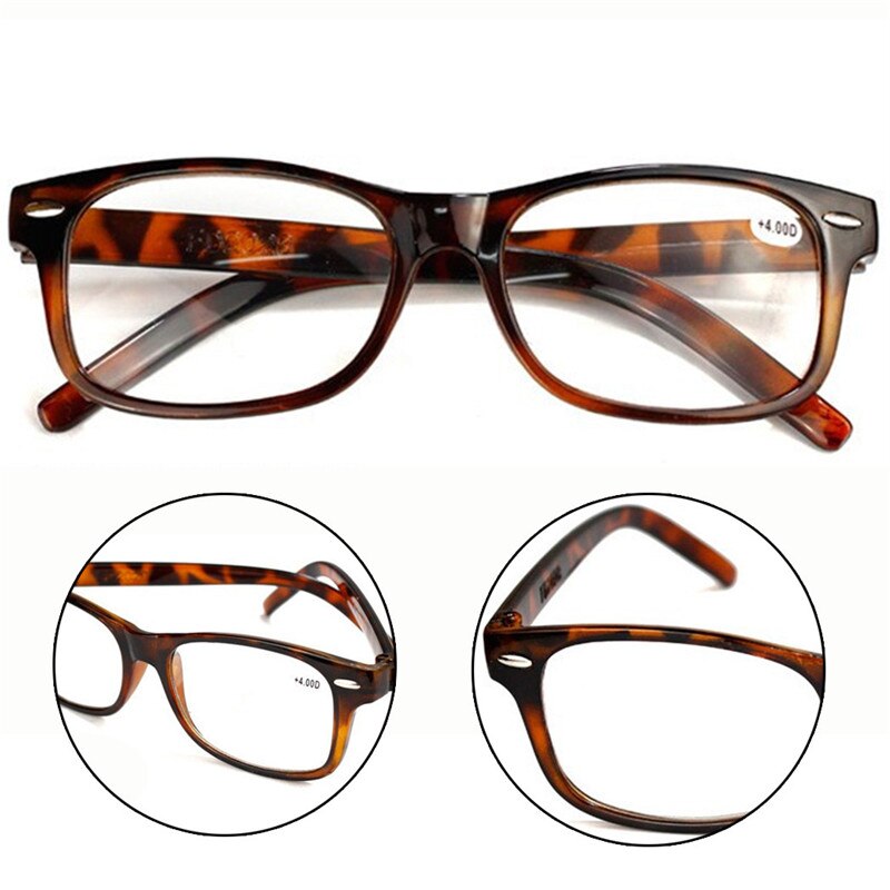 Las mujeres leopardo Anti gafas de lectura para vista cansada la presbicia 1,0 a 4,0 dioptrías Ultra claro R045