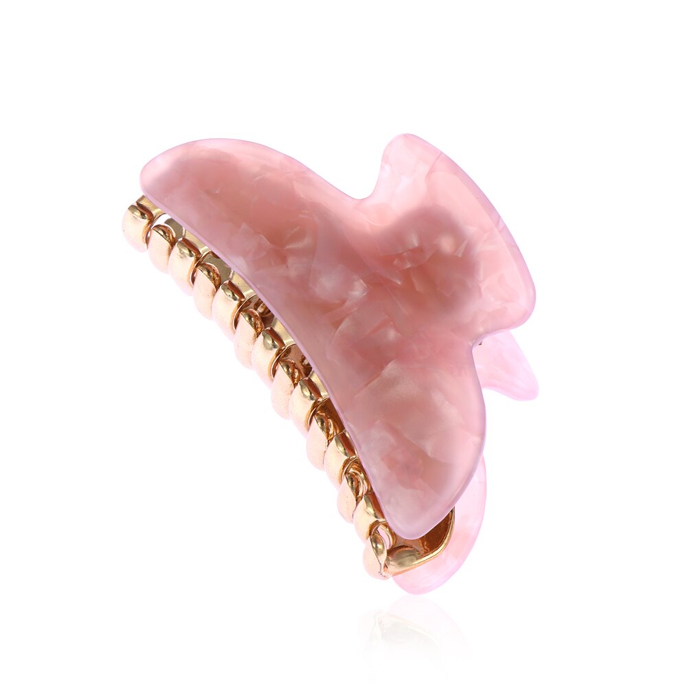 1pc Barrette Crab Clamp Clips Girls Hair Updo Hairpin Hairdress Styling Tool Women Hair Claw Banana Hair Clips: pink