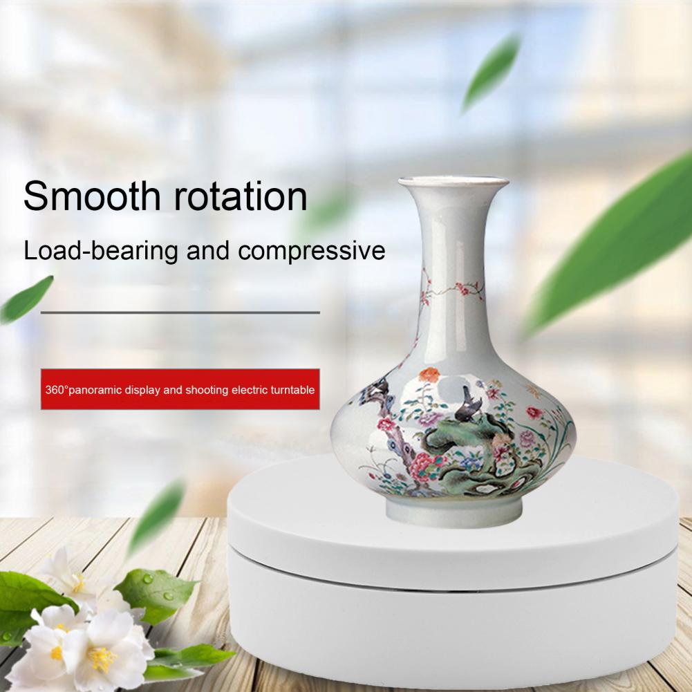 Draaibare sieradenstandaard met elektrische rotatie van 360 graden, 12cm gemotoriseerde draaiplateaus, sieradenhouder met verpakking.