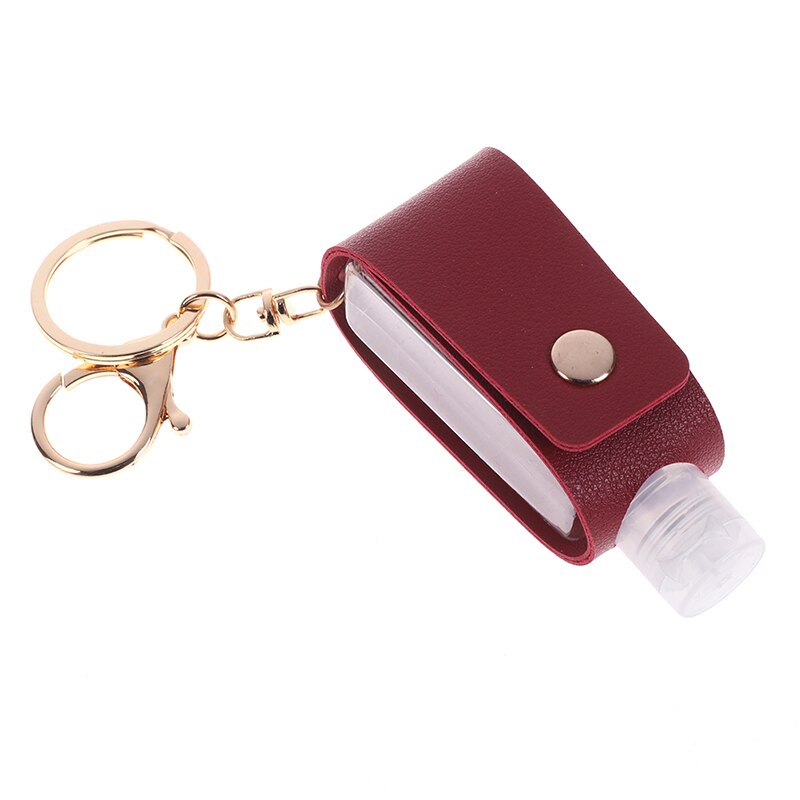 Llavero portátil de viaje con soporte para Gel de manos, botella con botella dividida para desinfectante de manos, sin necesidad de limpiar, cubierta desmontable, 1 unidad: YKHG0095-RD