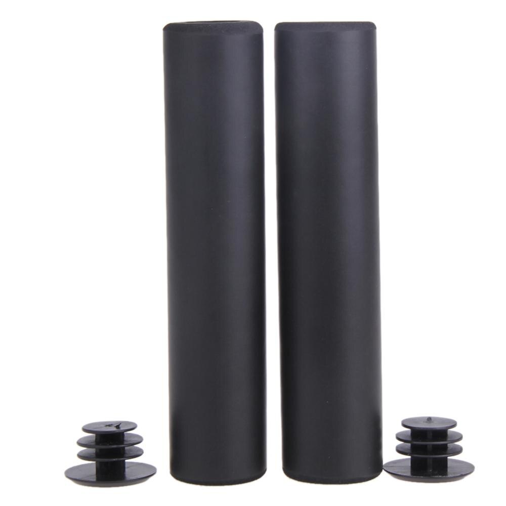 Anti-Skid Rubber Bicycle Grips Cover Silicone Handlebar Soft Ultralight Grips Anti-Skid Shock-Absorbing Bicycle Bike Part: black 32g