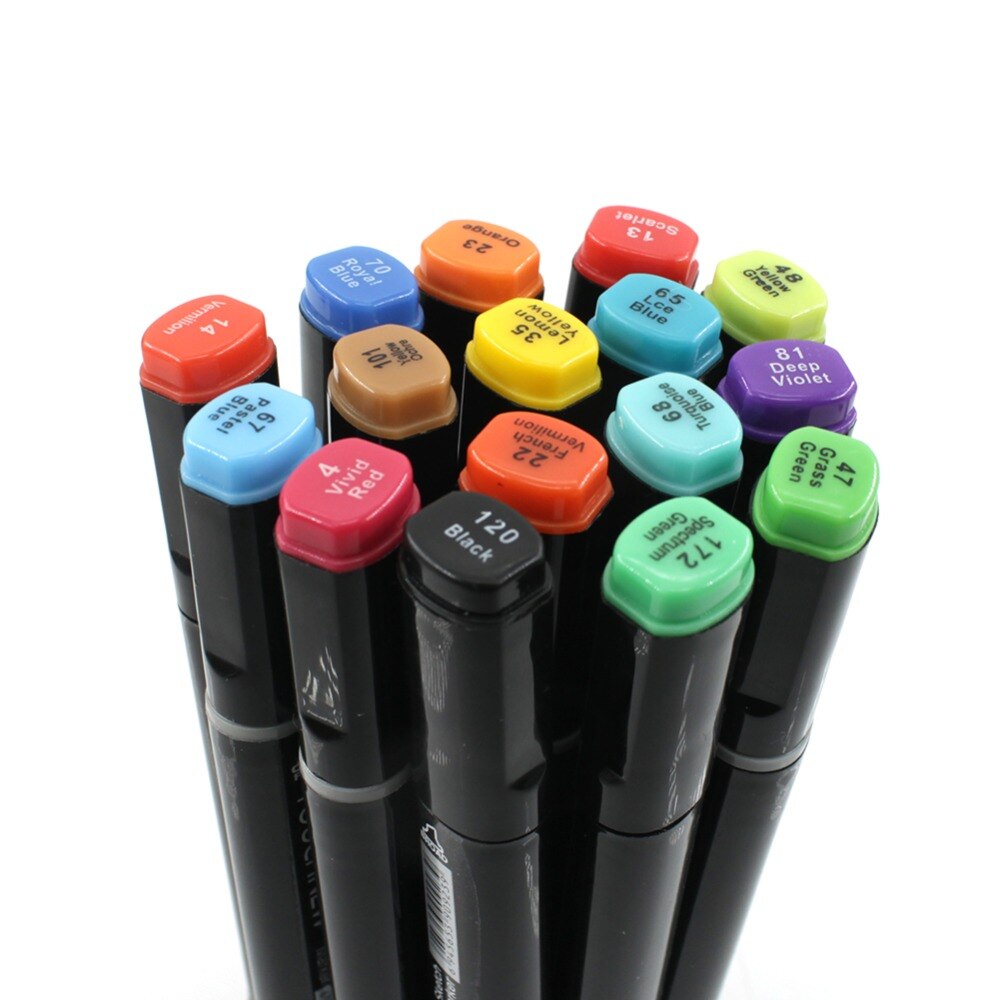 TouchFive Black Body Marker Pen Set Graphic Sketch Art Markers Double Headed Alcohol Based Artist Pen Painting Supplies