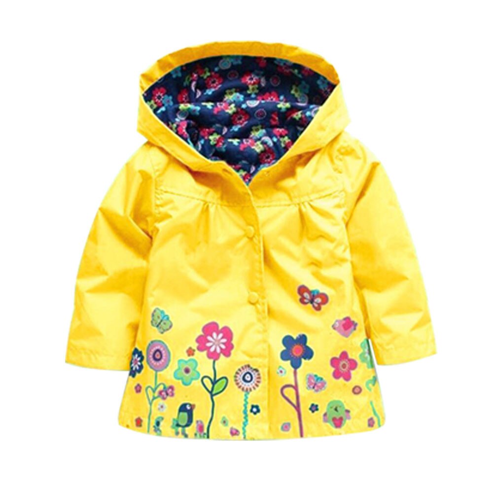 Jacket For Girls Children Raincoat Waterproof Boys Rain Coats Girls Clothes Outerwear Boy Coats Hooded Kids Clothing 2-6 Years: Yellow / 24M