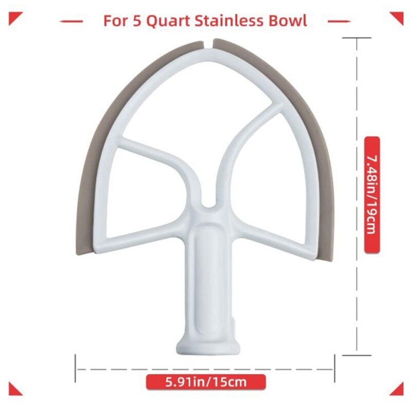 Top Flex Edge Beater For Stand Mixer Accessory Mixer Beater For Kitchenaid 5QT Bowl-Lift Stand Mixer Attachment