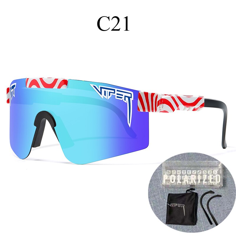PIT VIPER-gafas de sol polarizadas para ciclismo, lentes de sol para bicicleta de montaña, con funda, UV400: C21