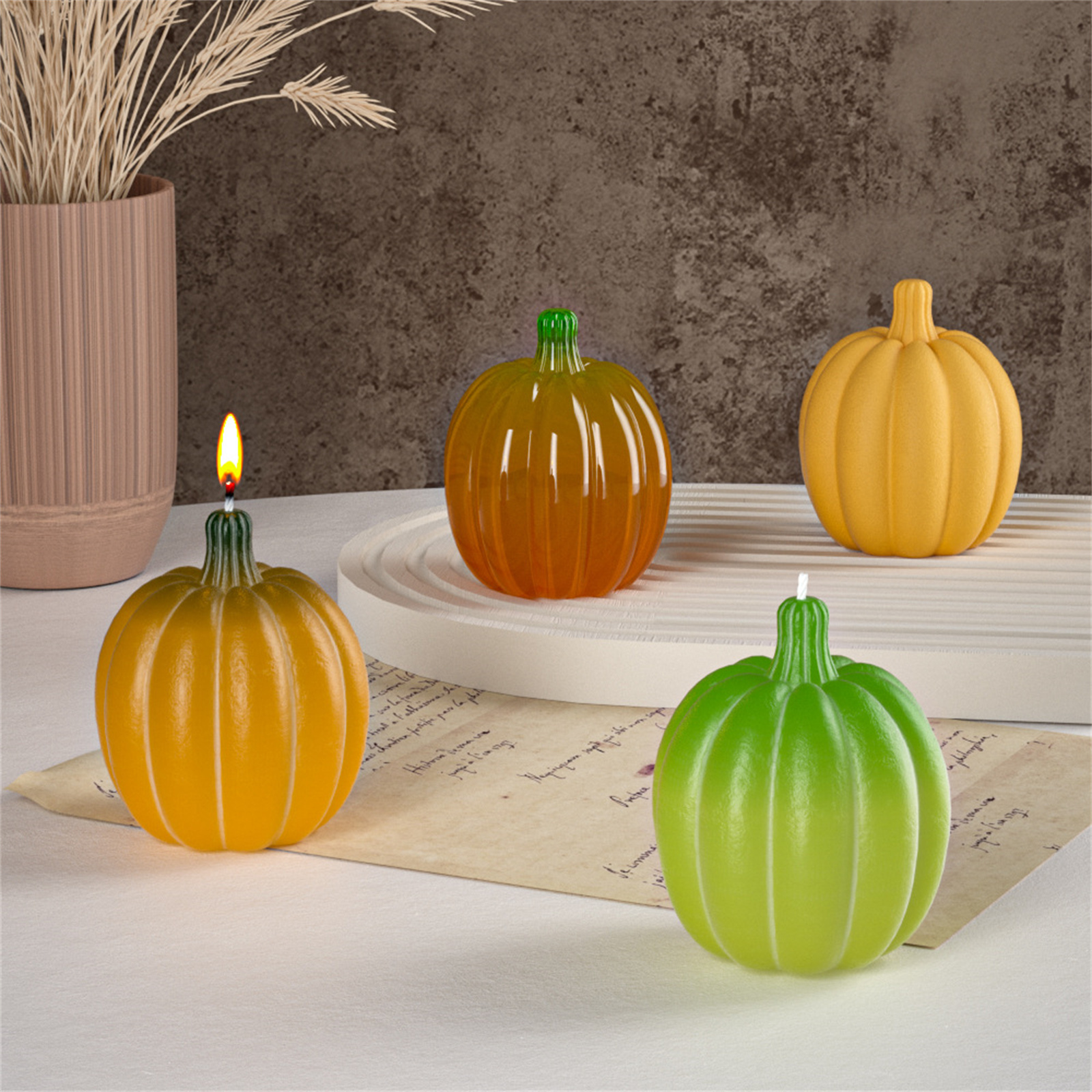 Halloween Pumpkin Silicone Mold DIY Aromatherapy Candles Drip Resin Plaster Ornaments Mould Handmade Soap Candle Making