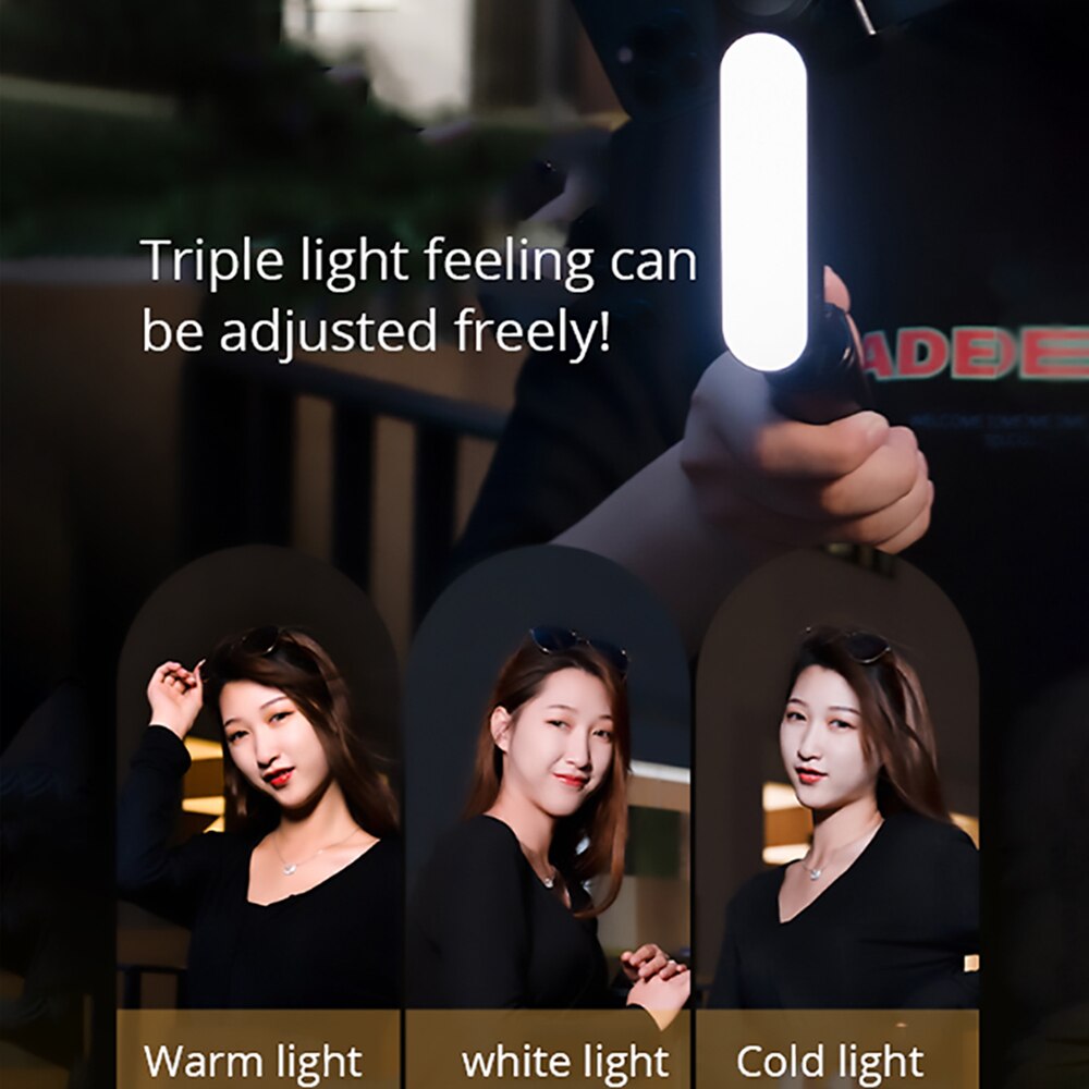 Bonola Handheld Wireless Bluetooth Selfie Stick Tripods with Fill Light for IOS/Android Foldable Smarthone Selfie Stick Gimbal
