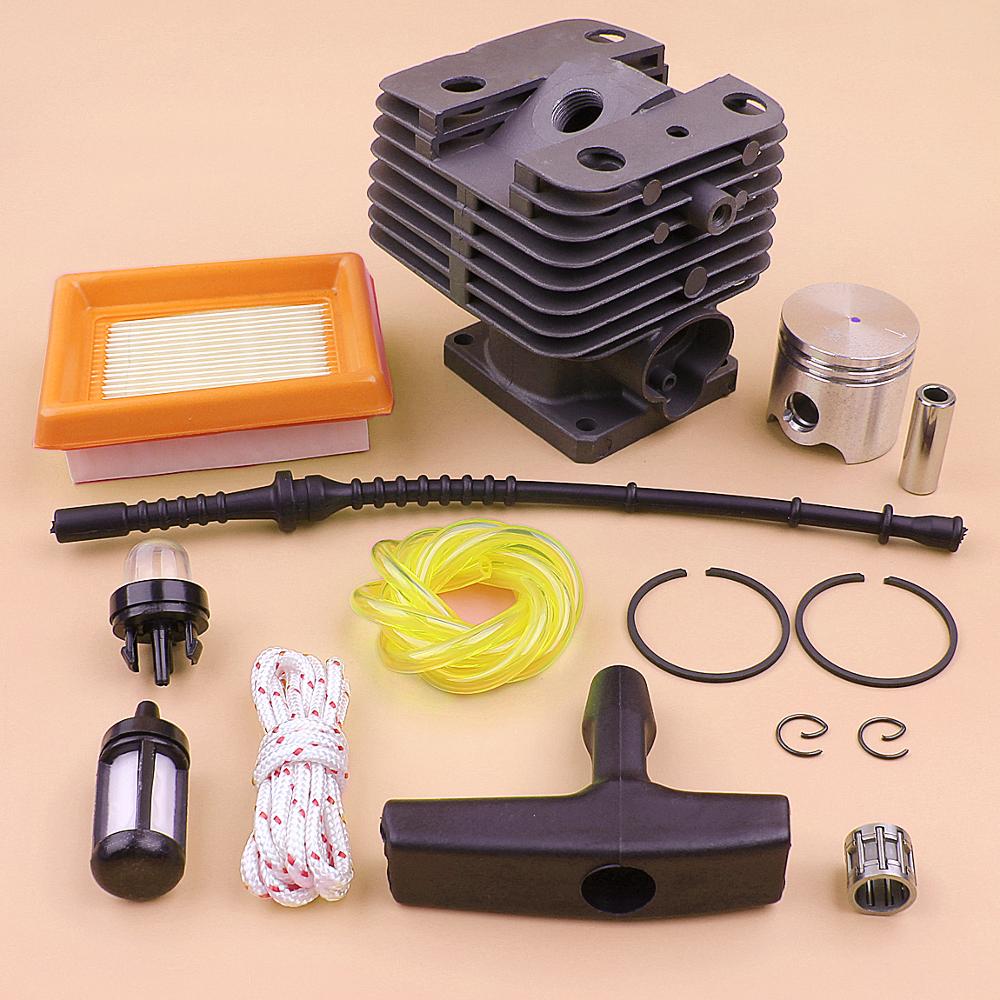 35mm zestaw tłoka cylindra dla Stihl FS120 FS200 FS250 filtr paliwa linia mieszek pompy łożyska rozrusznik uchwyt rękojeści liny trymer
