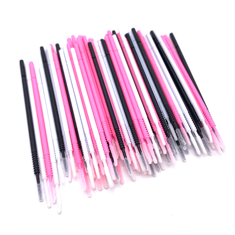 100 Uds microcepillos flexibles aplicadores de microcepillos desechables extensiones de pestañas cepillo de limpieza de pegamento para extensión de pestañas