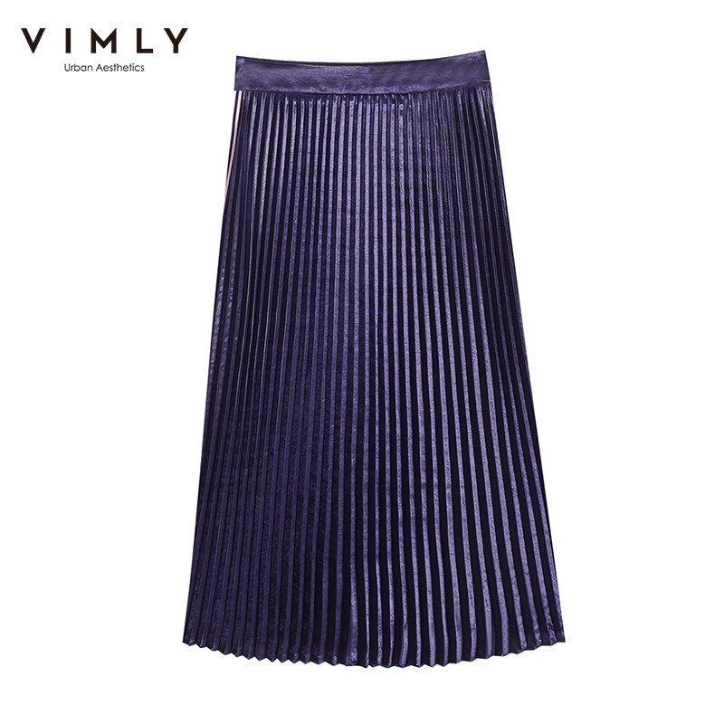 Jupe Longue C&A Vintage Taille L – Bleu Marine Plissée Ligne A